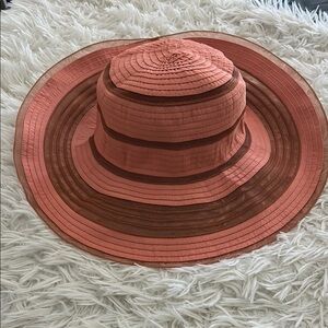 Liz Claiborne Elegant Women's Wide Brim Hat - Coral NWOT